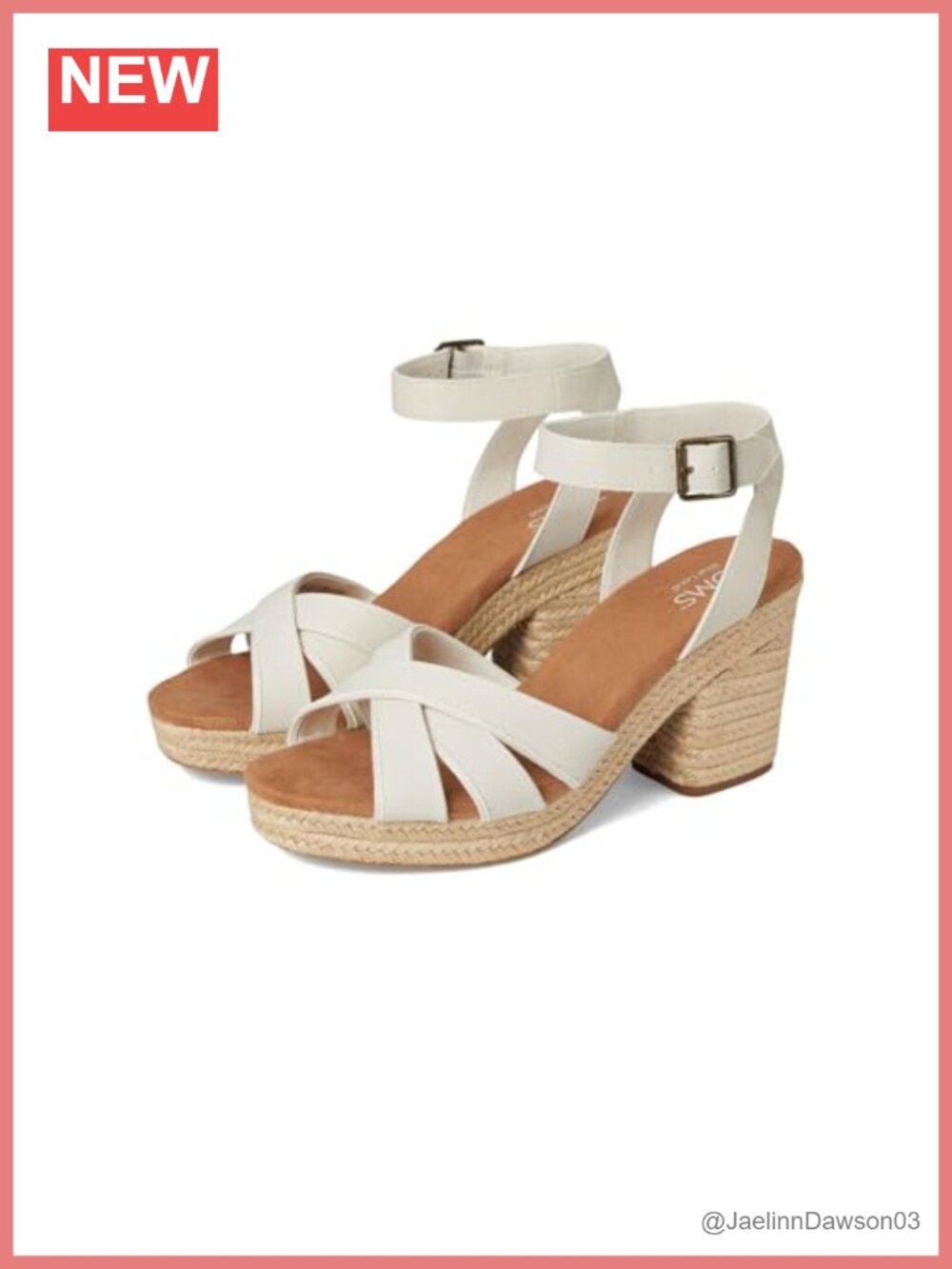 TOMS Majorca Strappy Block Heel Sandals Leather Platform Ankle Strap